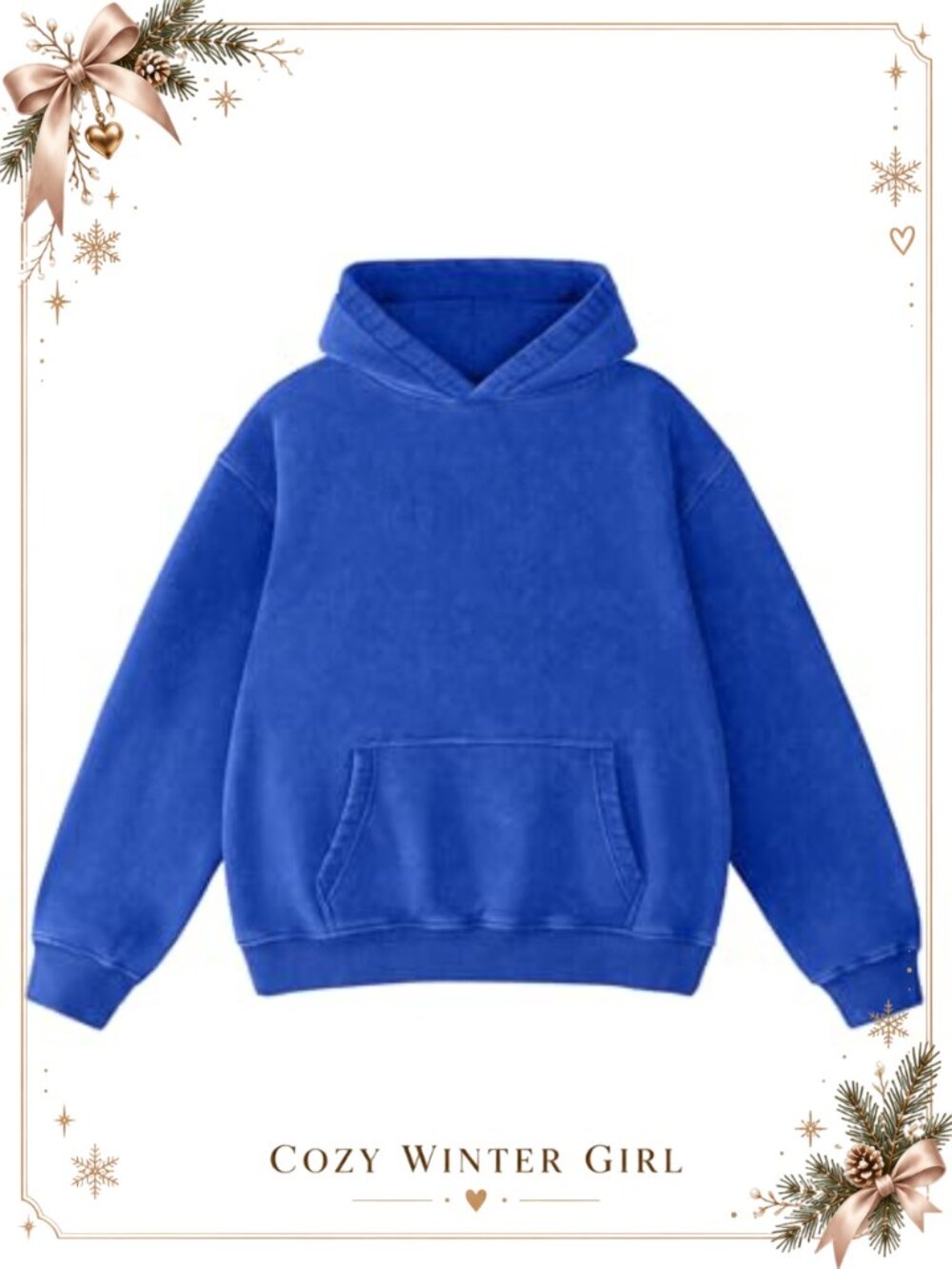 Oversized Heavyweight Hoodie Sweatshirt Acid Wash Pullover Women